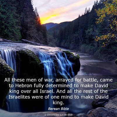 Picture 03 - 1 Chronicles 12:38 BSB - All these men of war, arrayed for battle, came to - Bible Verse Picture
