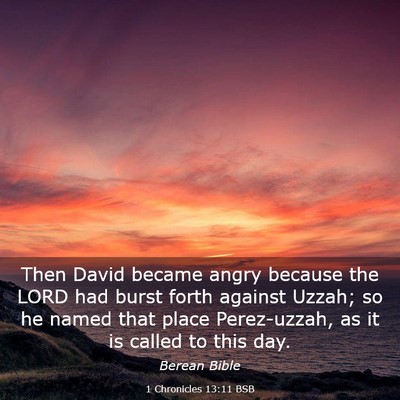 Picture 03 - 1 Chronicles 13:11 BSB - Then David became angry because the LORD had - Bible Verse Picture