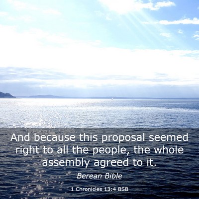 Picture 03 - 1 Chronicles 13:4 BSB - And because this proposal seemed right to all the - Bible Verse Picture