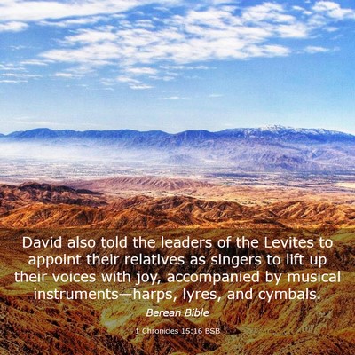 Picture 03 - 1 Chronicles 15:16 BSB - David also told the leaders of the Levites to - Bible Verse Picture
