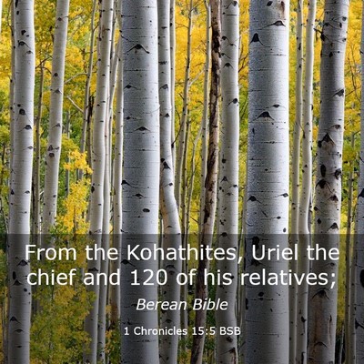 Picture 03 - 1 Chronicles 15:5 BSB - From the Kohathites, Uriel the chief and 120 of - Bible Verse Picture