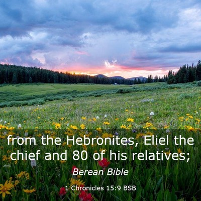Picture 03 - 1 Chronicles 15:9 BSB - from the Hebronites, Eliel the chief and 80 of - Bible Verse Picture