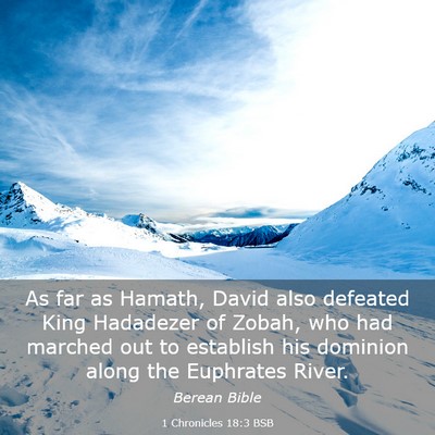 Picture 03 - 1 Chronicles 18:3 BSB - As far as Hamath, David also defeated King - Bible Verse Picture