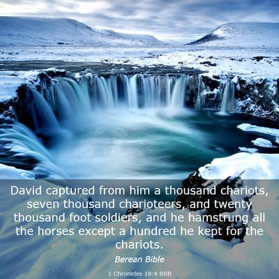 Picture 03 - 1 Chronicles 18:4 BSB - David captured from him a thousand chariots, - Bible Verse Picture