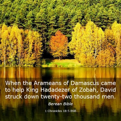 Picture 03 - 1 Chronicles 18:5 BSB - When the Arameans of Damascus came to help King - Bible Verse Picture