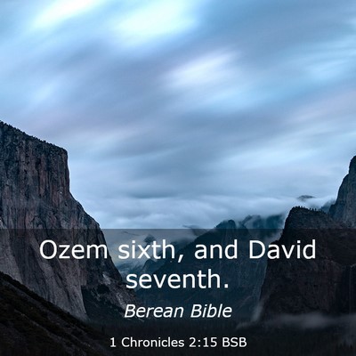 Picture 03 - 1 Chronicles 2:15 BSB - Ozem sixth, and David - Bible Verse Picture