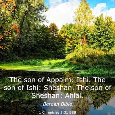 Picture 03 - 1 Chronicles 2:31 BSB - The son of Appaim: Ishi. The son of Ishi: - Bible Verse Picture