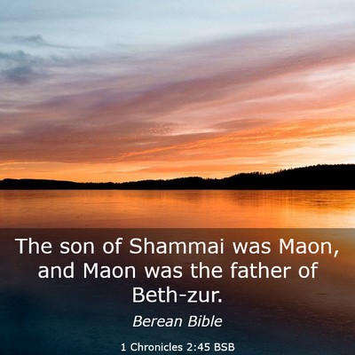 Picture 03 - 1 Chronicles 2:45 BSB - The son of Shammai was Maon, and Maon was the - Bible Verse Picture