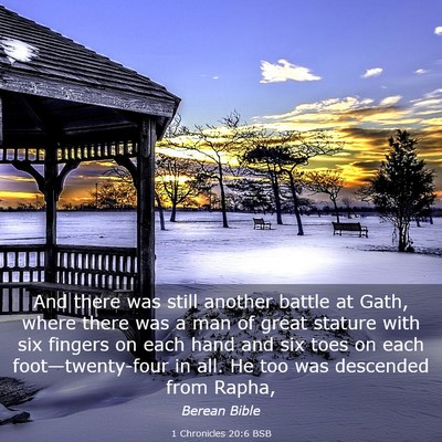 Picture 03 - 1 Chronicles 20:6 BSB - And there was still another battle at Gath, where - Bible Verse Picture
