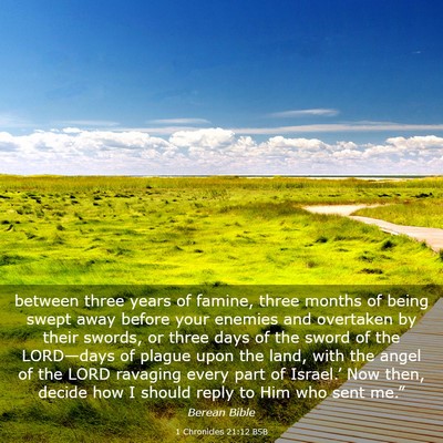 Picture 03 - 1 Chronicles 21:12 BSB - between three years of famine, three months of - Bible Verse Picture
