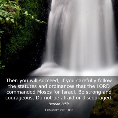Picture 03 - 1 Chronicles 22:13 BSB - Then you will succeed, if you carefully follow - Bible Verse Picture