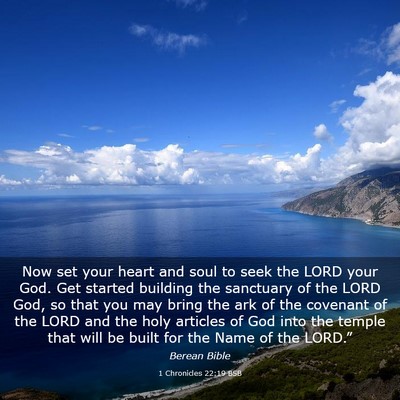 Picture 03 - 1 Chronicles 22:19 BSB - Now set your heart and soul to seek the LORD your - Bible Verse Picture