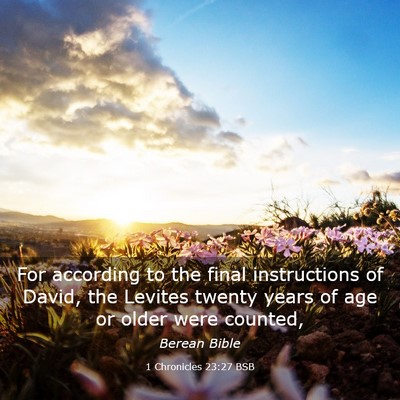 Picture 03 - 1 Chronicles 23:27 BSB - For according to the final instructions of David, - Bible Verse Picture