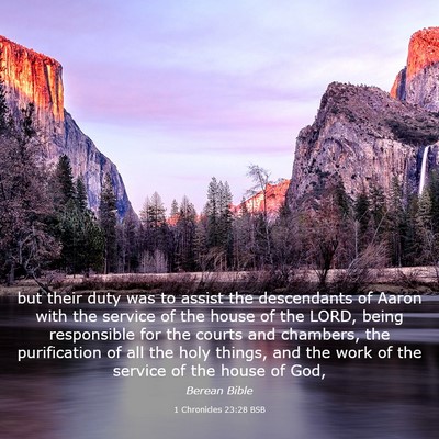 Picture 03 - 1 Chronicles 23:28 BSB - but their duty was to assist the descendants of - Bible Verse Picture