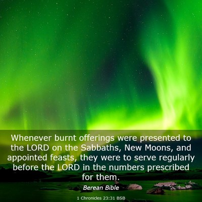 Picture 03 - 1 Chronicles 23:31 BSB - Whenever burnt offerings were presented to the - Bible Verse Picture