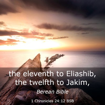 Picture 03 - 1 Chronicles 24:12 BSB - the eleventh to Eliashib, the twelfth to - Bible Verse Picture