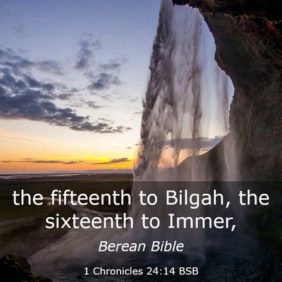 Picture 03 - 1 Chronicles 24:14 BSB - the fifteenth to Bilgah, the sixteenth to - Bible Verse Picture