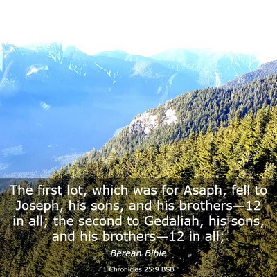 Picture 03 - 1 Chronicles 25:9 BSB - The first lot, which was for Asaph, fell to - Bible Verse Picture