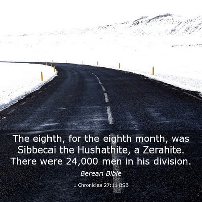 Picture 03 - 1 Chronicles 27:11 BSB - The eighth, for the eighth month, was Sibbecai - Bible Verse Picture