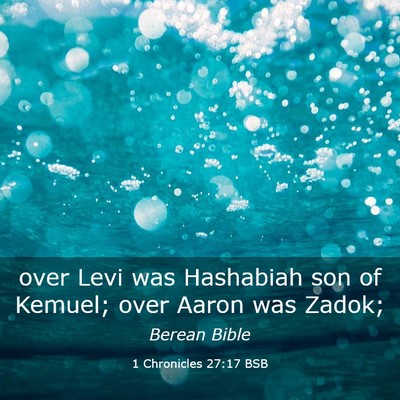 Picture 03 - 1 Chronicles 27:17 BSB - over Levi was Hashabiah son of Kemuel; over Aaron - Bible Verse Picture