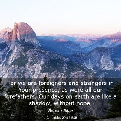 Picture 03 - 1 Chronicles 29:15 BSB - For we are foreigners and strangers in Your - Bible Verse Picture