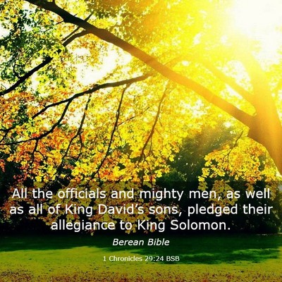 Picture 03 - 1 Chronicles 29:24 BSB - All the officials and mighty men, as well as all - Bible Verse Picture