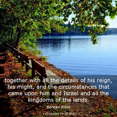 Picture 03 - 1 Chronicles 29:30 BSB - together with all the details of his reign, his - Bible Verse Picture