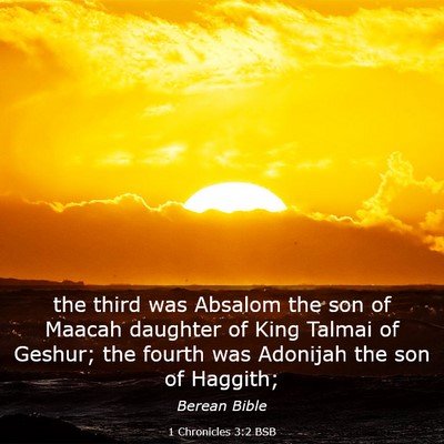 Picture 03 - 1 Chronicles 3:2 BSB - the third was Absalom the son of Maacah daughter - Bible Verse Picture