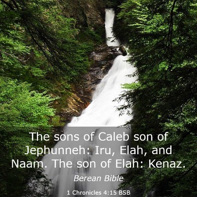 Picture 03 - 1 Chronicles 4:15 BSB - The sons of Caleb son of Jephunneh: Iru, Elah, - Bible Verse Picture