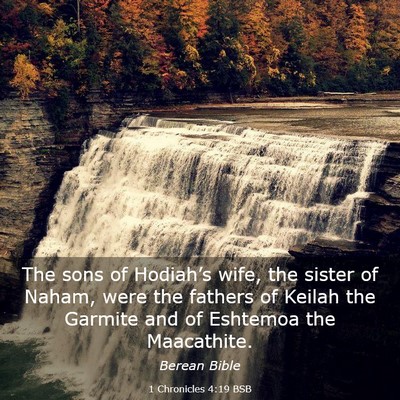 Picture 03 - 1 Chronicles 4:19 BSB - The sons of Hodiah’s wife, the sister of Naham, - Bible Verse Picture