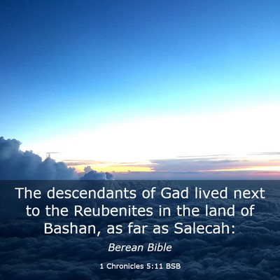 Picture 03 - 1 Chronicles 5:11 BSB - The descendants of Gad lived next to the - Bible Verse Picture