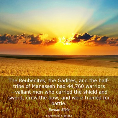 Picture 03 - 1 Chronicles 5:18 BSB - The Reubenites, the Gadites, and the half-tribe - Bible Verse Picture