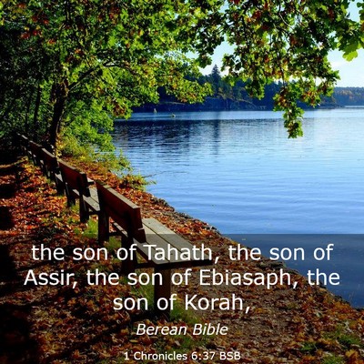 Picture 03 - 1 Chronicles 6:37 BSB - the son of Tahath, the son of Assir, the son of - Bible Verse Picture