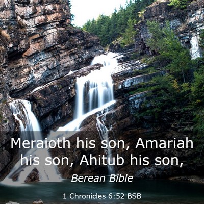 Picture 03 - 1 Chronicles 6:52 BSB - Meraioth his son, Amariah his son, Ahitub his - Bible Verse Picture