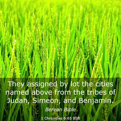 Picture 03 - 1 Chronicles 6:65 BSB - They assigned by lot the cities named above from - Bible Verse Picture
