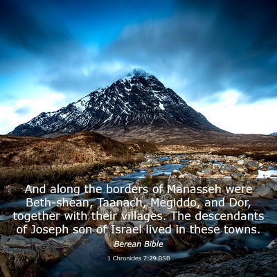 Picture 03 - 1 Chronicles 7:29 BSB - And along the borders of Manasseh were - Bible Verse Picture