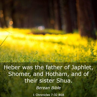 Picture 03 - 1 Chronicles 7:32 BSB - Heber was the father of Japhlet, Shomer, and - Bible Verse Picture