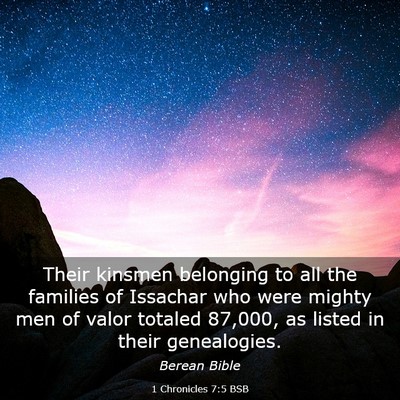 Picture 03 - 1 Chronicles 7:5 BSB - Their kinsmen belonging to all the families of - Bible Verse Picture