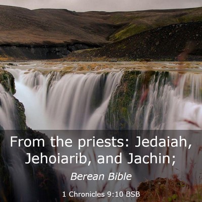 Picture 03 - 1 Chronicles 9:10 BSB - From the priests: Jedaiah, Jehoiarib, and - Bible Verse Picture
