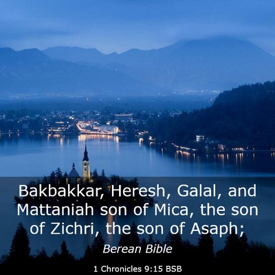 Picture 03 - 1 Chronicles 9:15 BSB - Bakbakkar, Heresh, Galal, and Mattaniah son of - Bible Verse Picture