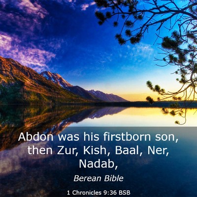 Picture 03 - 1 Chronicles 9:36 BSB - Abdon was his firstborn son, then Zur, Kish, - Bible Verse Picture