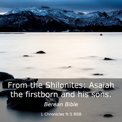 Picture 03 - 1 Chronicles 9:5 BSB - From the Shilonites: Asaiah the firstborn and his - Bible Verse Picture