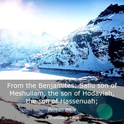 Picture 03 - 1 Chronicles 9:7 BSB - From the Benjamites: Sallu son of Meshullam, the - Bible Verse Picture