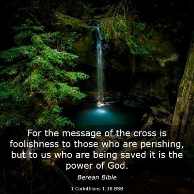 Picture 03 - 1 Corinthians 1:18 BSB - For the message of the cross is foolishness to - Bible Verse Picture