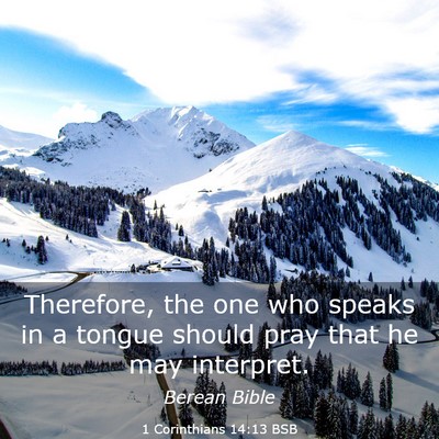 Picture 03 - 1 Corinthians 14:13 BSB - Therefore, the one who speaks in a tongue should - Bible Verse Picture