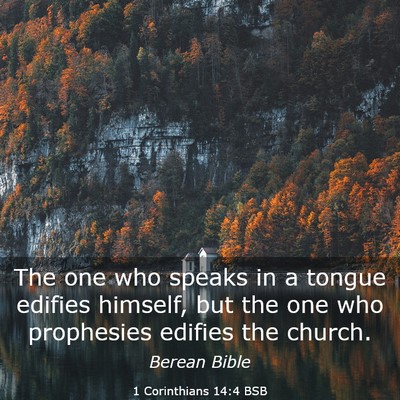 Picture 03 - 1 Corinthians 14:4 BSB - The one who speaks in a tongue edifies himself, - Bible Verse Picture
