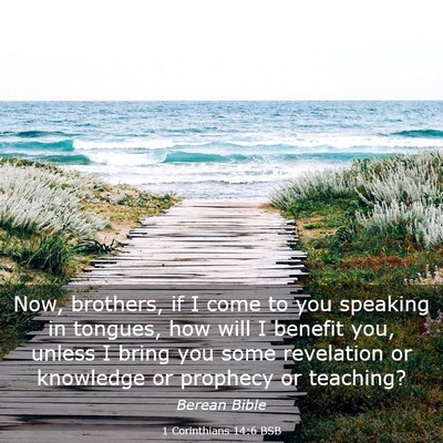 Picture 03 - 1 Corinthians 14:6 BSB - Now, brothers, if I come to you speaking in - Bible Verse Picture
