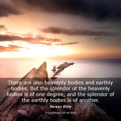 Picture 03 - 1 Corinthians 15:40 BSB - There are also heavenly bodies and earthly - Bible Verse Picture