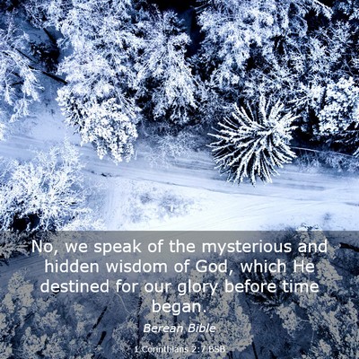 Picture 03 - 1 Corinthians 2:7 BSB - No, we speak of the mysterious and hidden wisdom - Bible Verse Picture