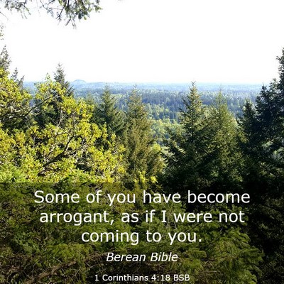 Picture 03 - 1 Corinthians 4:18 BSB - Some of you have become arrogant, as if I were - Bible Verse Picture